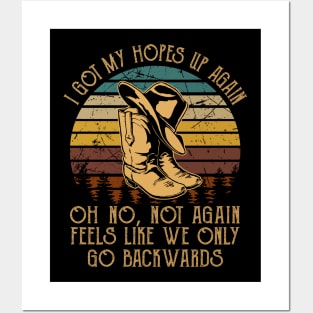 We're On The Borderline Caught Between The Tides Of Pain And Rapture Cowboy Boots Posters and Art